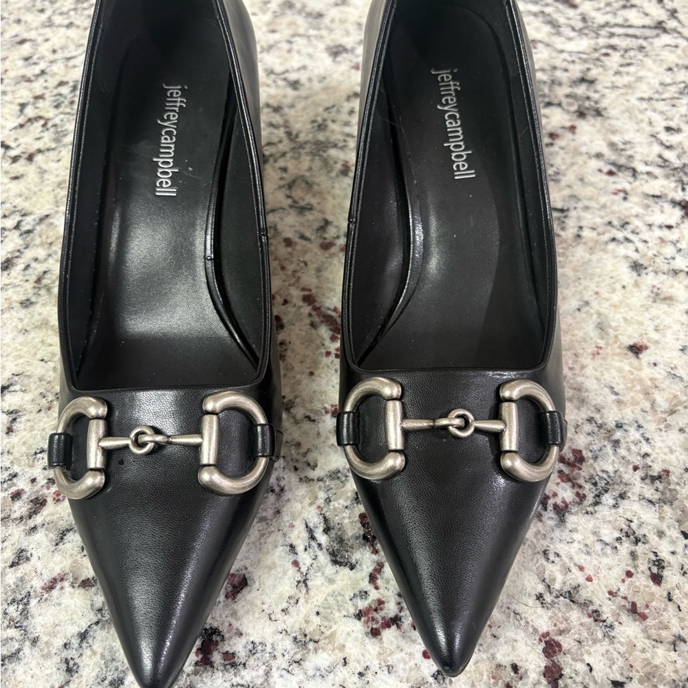 Jeffrey Campbell Black Heels with Silver Accents
